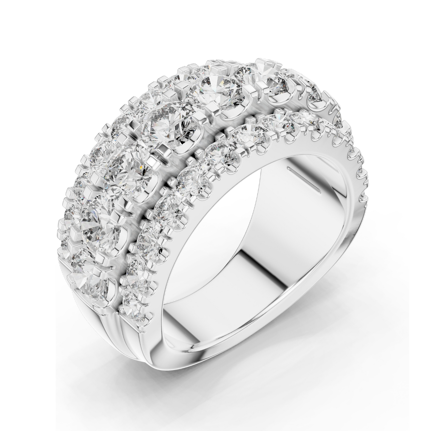 4.26 CT Lab Diamond & Moissanite Ring | VVS-VS-EF CVD Diamond | 18KT, 14KT, 10KT Gold & 925 Silver | Rose, Yellow, White Gold Options | Luxury Wedding Band