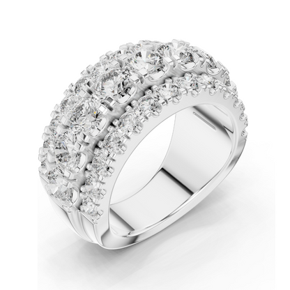 4.26 CT Lab Diamond & Moissanite Ring | VVS-VS-EF CVD Diamond | 18KT, 14KT, 10KT Gold & 925 Silver | Rose, Yellow, White Gold Options | Luxury Wedding Band