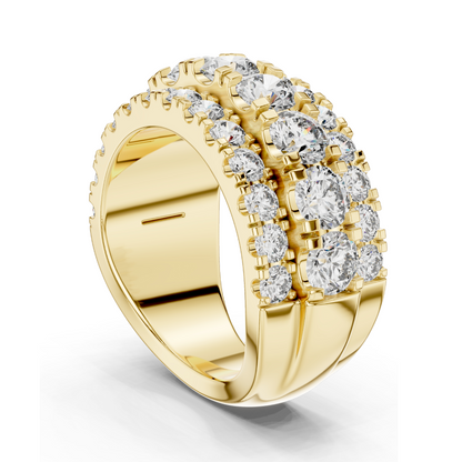 4.26 CT Lab Diamond & Moissanite Ring | VVS-VS-EF CVD Diamond | 18KT, 14KT, 10KT Gold & 925 Silver | Rose, Yellow, White Gold Options | Luxury Wedding Band