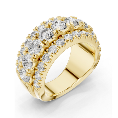 4.26 CT Lab Diamond & Moissanite Ring | VVS-VS-EF CVD Diamond | 18KT, 14KT, 10KT Gold & 925 Silver | Rose, Yellow, White Gold Options | Luxury Wedding Band