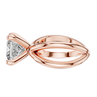 3 CT Princess Cut Lab Diamond Ring for Women | VVS-VS EF CVD Diamond | 18KT, 14KT, 10KT Gold & 925 Silver | Rose, Yellow, White Gold & Moissanite Options