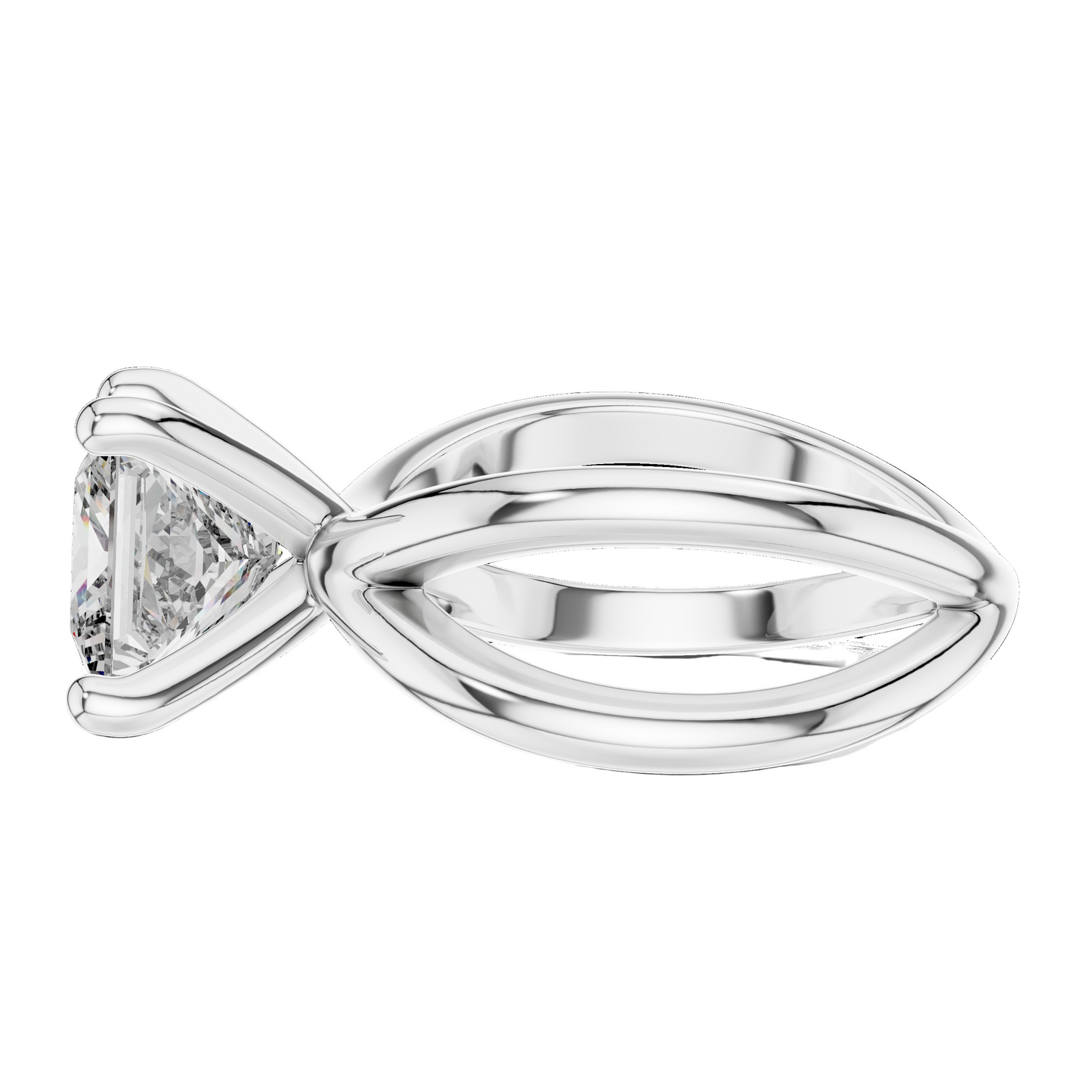 3 CT Princess Cut Lab Diamond Ring for Women | VVS-VS EF CVD Diamond | 18KT, 14KT, 10KT Gold & 925 Silver | Rose, Yellow, White Gold & Moissanite Options