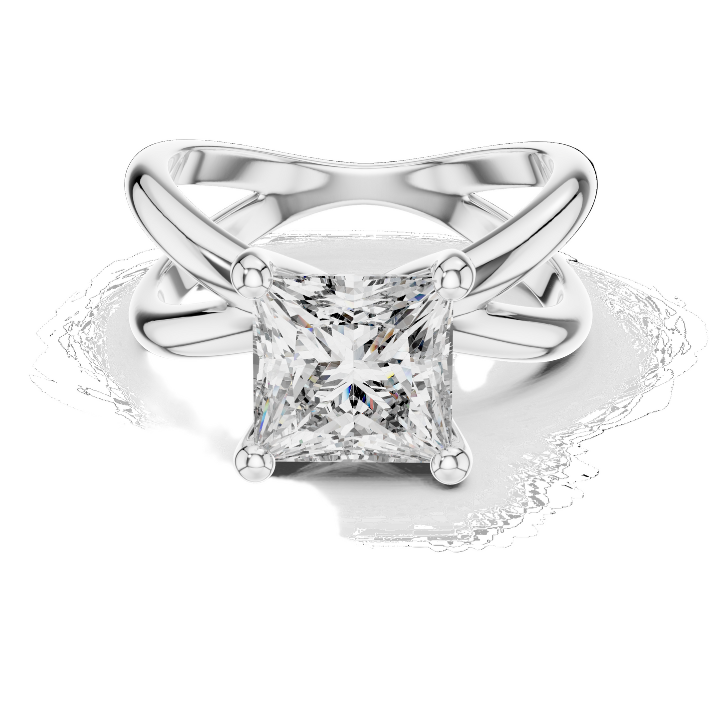 3 CT Princess Cut Lab Diamond Ring for Women | VVS-VS EF CVD Diamond | 18KT, 14KT, 10KT Gold & 925 Silver | Rose, Yellow, White Gold & Moissanite Options