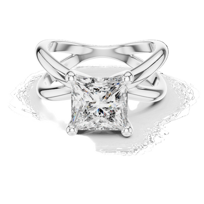 3 CT Princess Cut Lab Diamond Ring for Women | VVS-VS EF CVD Diamond | 18KT, 14KT, 10KT Gold & 925 Silver | Rose, Yellow, White Gold & Moissanite Options