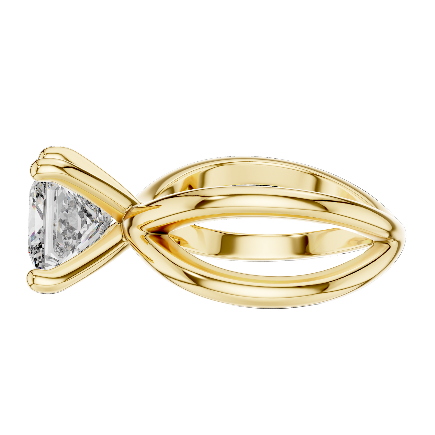 3 CT Princess Cut Lab Diamond Ring for Women | VVS-VS EF CVD Diamond | 18KT, 14KT, 10KT Gold & 925 Silver | Rose, Yellow, White Gold & Moissanite Options