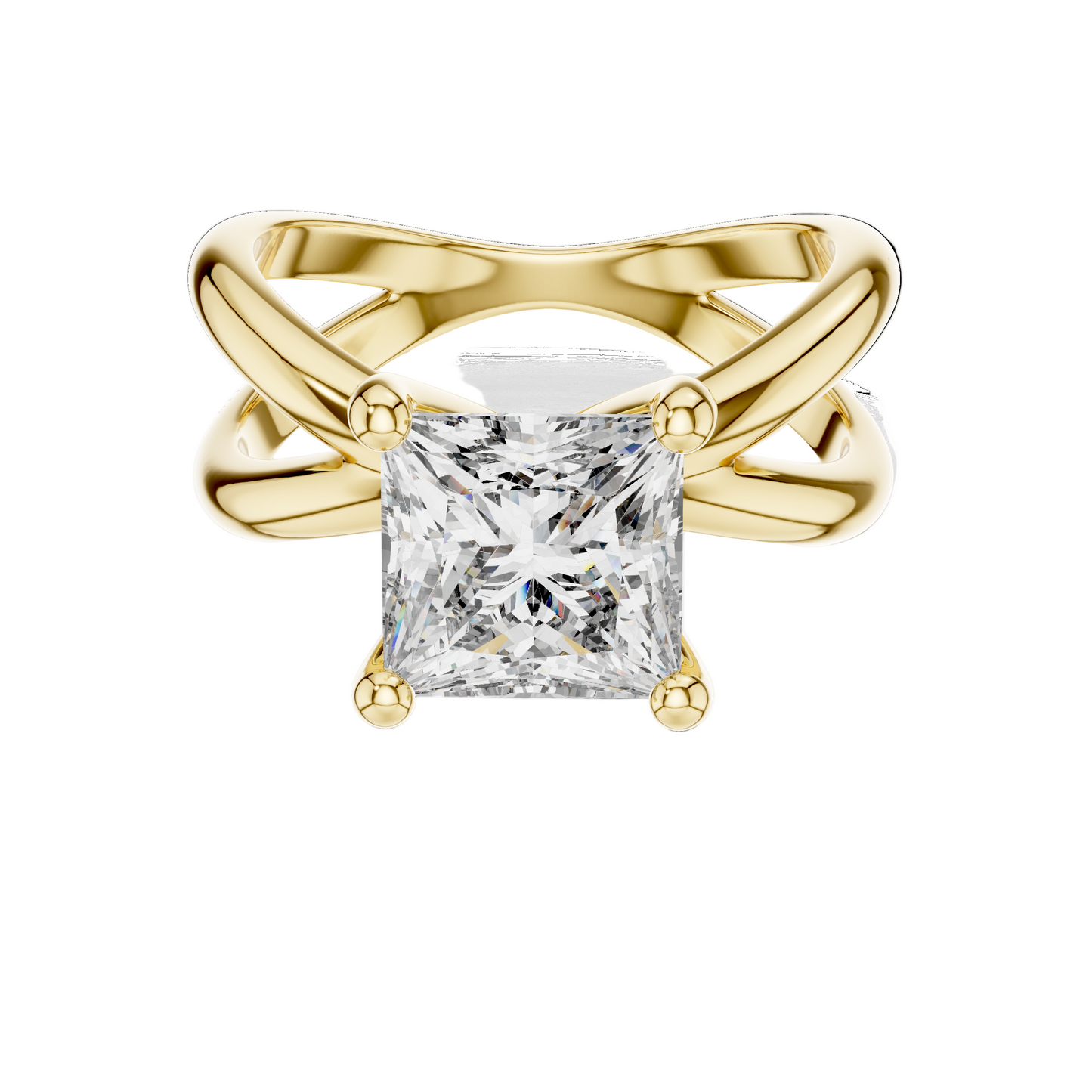 3 CT Princess Cut Lab Diamond Ring for Women | VVS-VS EF CVD Diamond | 18KT, 14KT, 10KT Gold & 925 Silver | Rose, Yellow, White Gold & Moissanite Options