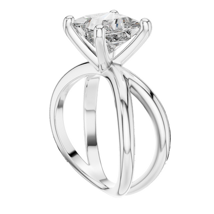 3 CT Princess Cut Lab Diamond Ring for Women | VVS-VS EF CVD Diamond | 18KT, 14KT, 10KT Gold & 925 Silver | Rose, Yellow, White Gold & Moissanite Options