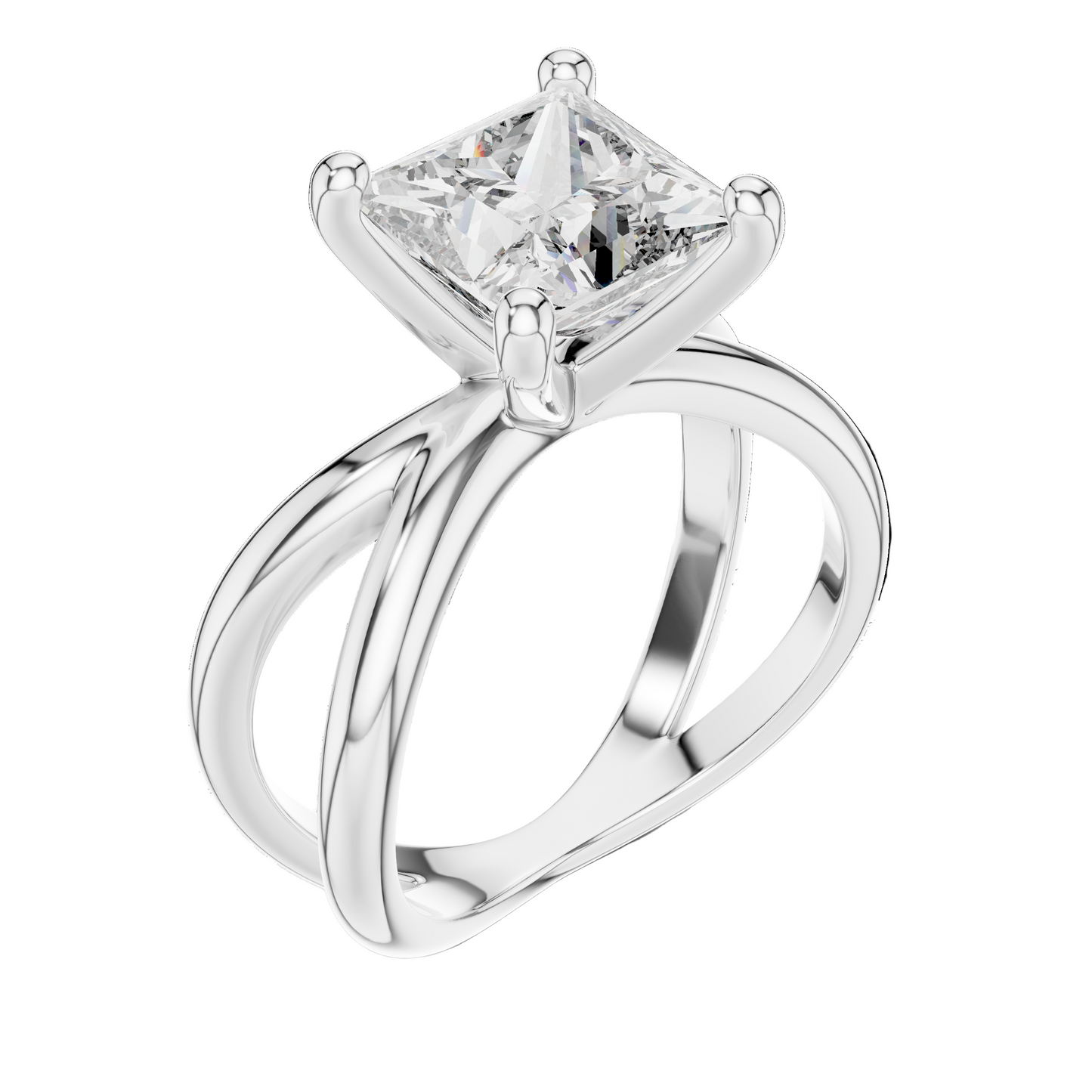 3 CT Princess Cut Lab Diamond Ring for Women | VVS-VS EF CVD Diamond | 18KT, 14KT, 10KT Gold & 925 Silver | Rose, Yellow, White Gold & Moissanite Options