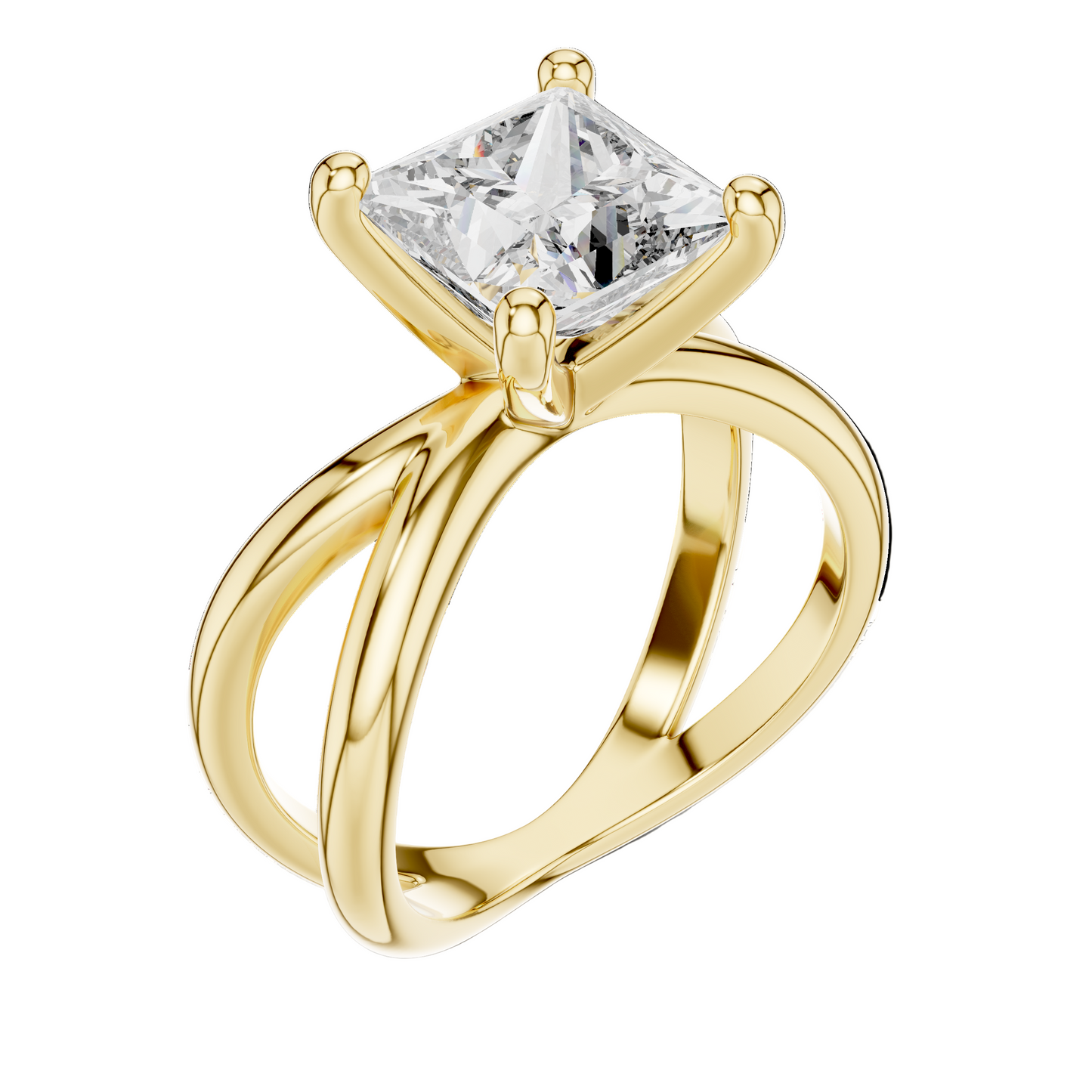 3 CT Princess Cut Lab Diamond Ring for Women | VVS-VS EF CVD Diamond | 18KT, 14KT, 10KT Gold & 925 Silver | Rose, Yellow, White Gold & Moissanite Options