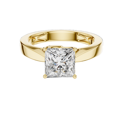 1.5 CT Princess Cut Lab-Grown Diamond Ring for Women | VVS-VS EF CVD Diamonds | 18KT, 14KT, 10KT Gold & 925 Silver | Moissanite Option | Rose, Yellow, White Gold