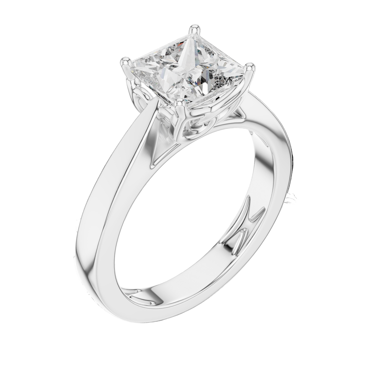 1.5 CT Princess Cut Lab-Grown Diamond Ring for Women | VVS-VS EF CVD Diamonds | 18KT, 14KT, 10KT Gold & 925 Silver | Moissanite Option | Rose, Yellow, White Gold