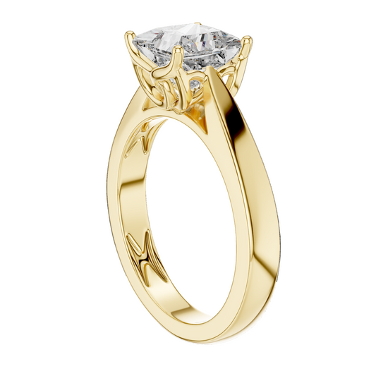 1.5 CT Princess Cut Lab-Grown Diamond Ring for Women | VVS-VS EF CVD Diamonds | 18KT, 14KT, 10KT Gold & 925 Silver | Moissanite Option | Rose, Yellow, White Gold