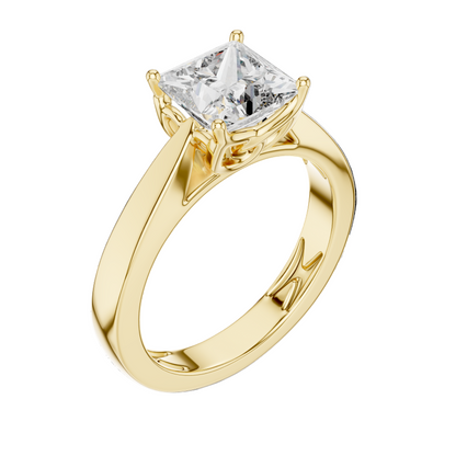1.5 CT Princess Cut Lab-Grown Diamond Ring for Women | VVS-VS EF CVD Diamonds | 18KT, 14KT, 10KT Gold & 925 Silver | Moissanite Option | Rose, Yellow, White Gold