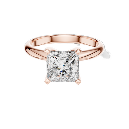 2 CT Princess Cut Lab-Grown Diamond Ring for Women | VVS-VS EF CVD Diamond | 18KT, 14KT, 10KT Gold & 925 Silver | Rose, Yellow, White Gold & Moissanite Options