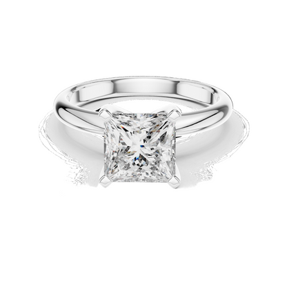 2 CT Princess Cut Lab-Grown Diamond Ring for Women | VVS-VS EF CVD Diamond | 18KT, 14KT, 10KT Gold & 925 Silver | Rose, Yellow, White Gold & Moissanite Options