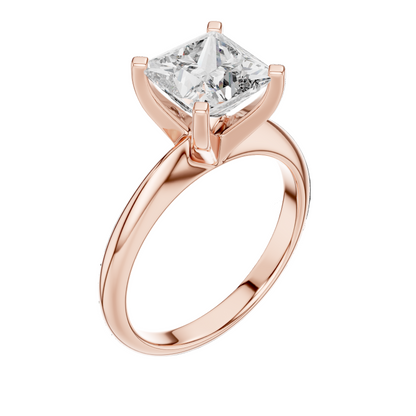 2 CT Princess Cut Lab-Grown Diamond Ring for Women | VVS-VS EF CVD Diamond | 18KT, 14KT, 10KT Gold & 925 Silver | Rose, Yellow, White Gold & Moissanite Options