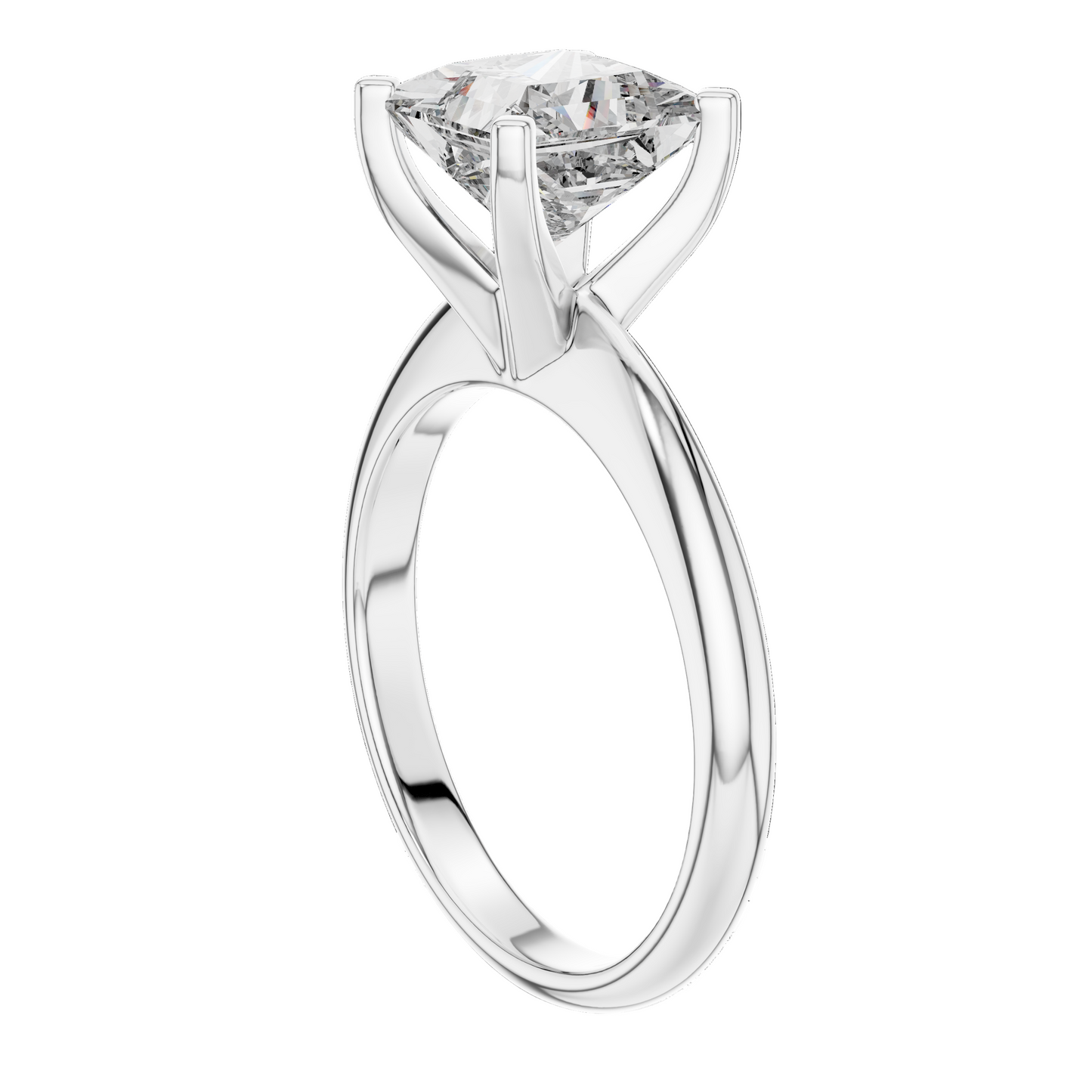 2 CT Princess Cut Lab-Grown Diamond Ring for Women | VVS-VS EF CVD Diamond | 18KT, 14KT, 10KT Gold & 925 Silver | Rose, Yellow, White Gold & Moissanite Options