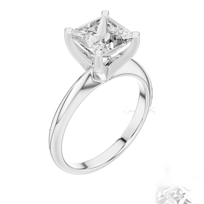 2 CT Princess Cut Lab-Grown Diamond Ring for Women | VVS-VS EF CVD Diamond | 18KT, 14KT, 10KT Gold & 925 Silver | Rose, Yellow, White Gold & Moissanite Options