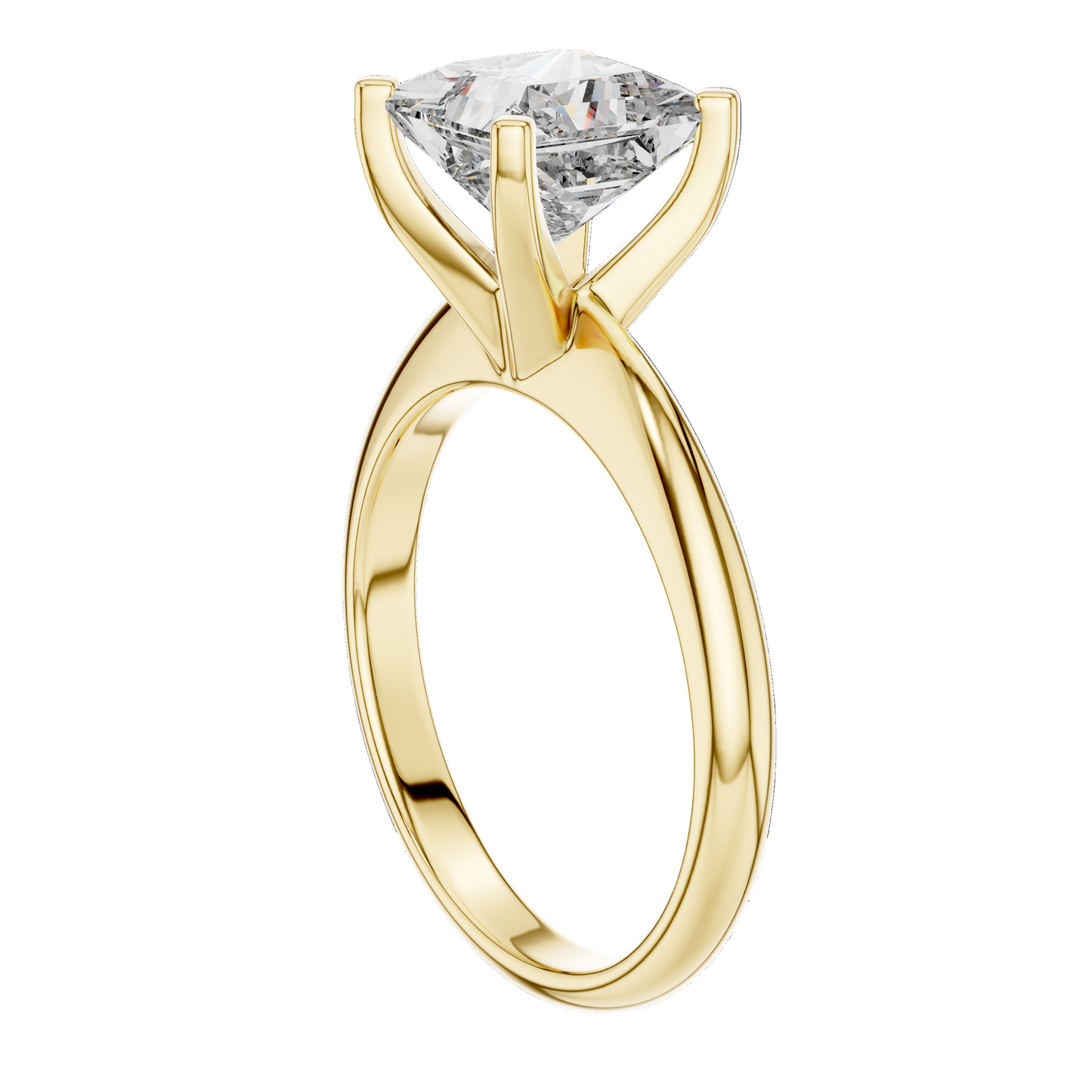 2 CT Princess Cut Lab-Grown Diamond Ring for Women | VVS-VS EF CVD Diamond | 18KT, 14KT, 10KT Gold & 925 Silver | Rose, Yellow, White Gold & Moissanite Options