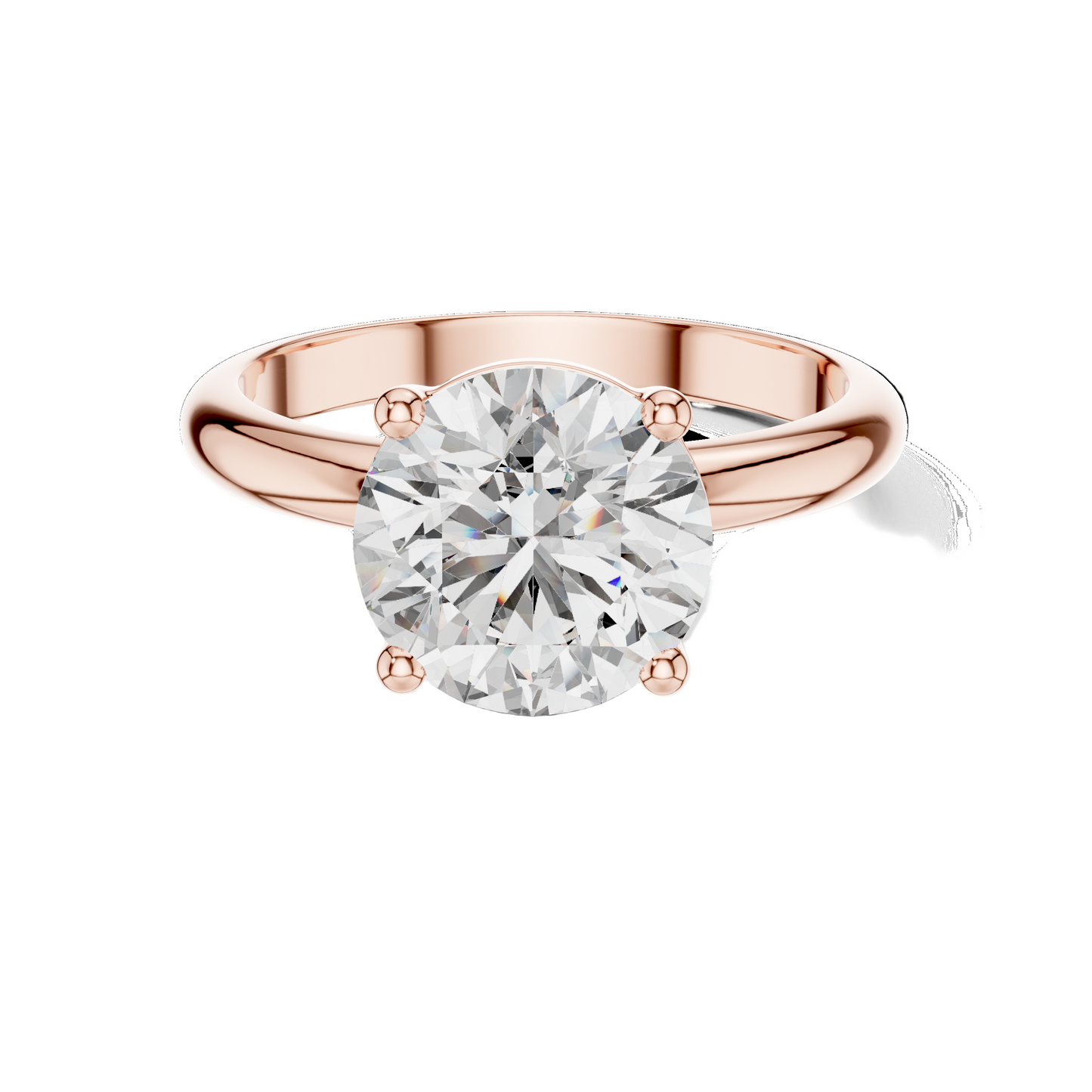 2.5 CT Round Brilliant Cut Lab-Grown Diamond Ring for Women | VVS-VS EF CVD Diamond | 18KT, 14KT, 10KT Gold & 925 Silver | Rose, Yellow, White Gold & Moissanite Options