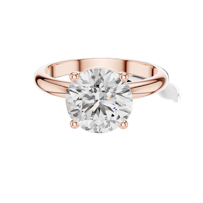 2.5 CT Round Brilliant Cut Lab-Grown Diamond Ring for Women | VVS-VS EF CVD Diamond | 18KT, 14KT, 10KT Gold & 925 Silver | Rose, Yellow, White Gold & Moissanite Options