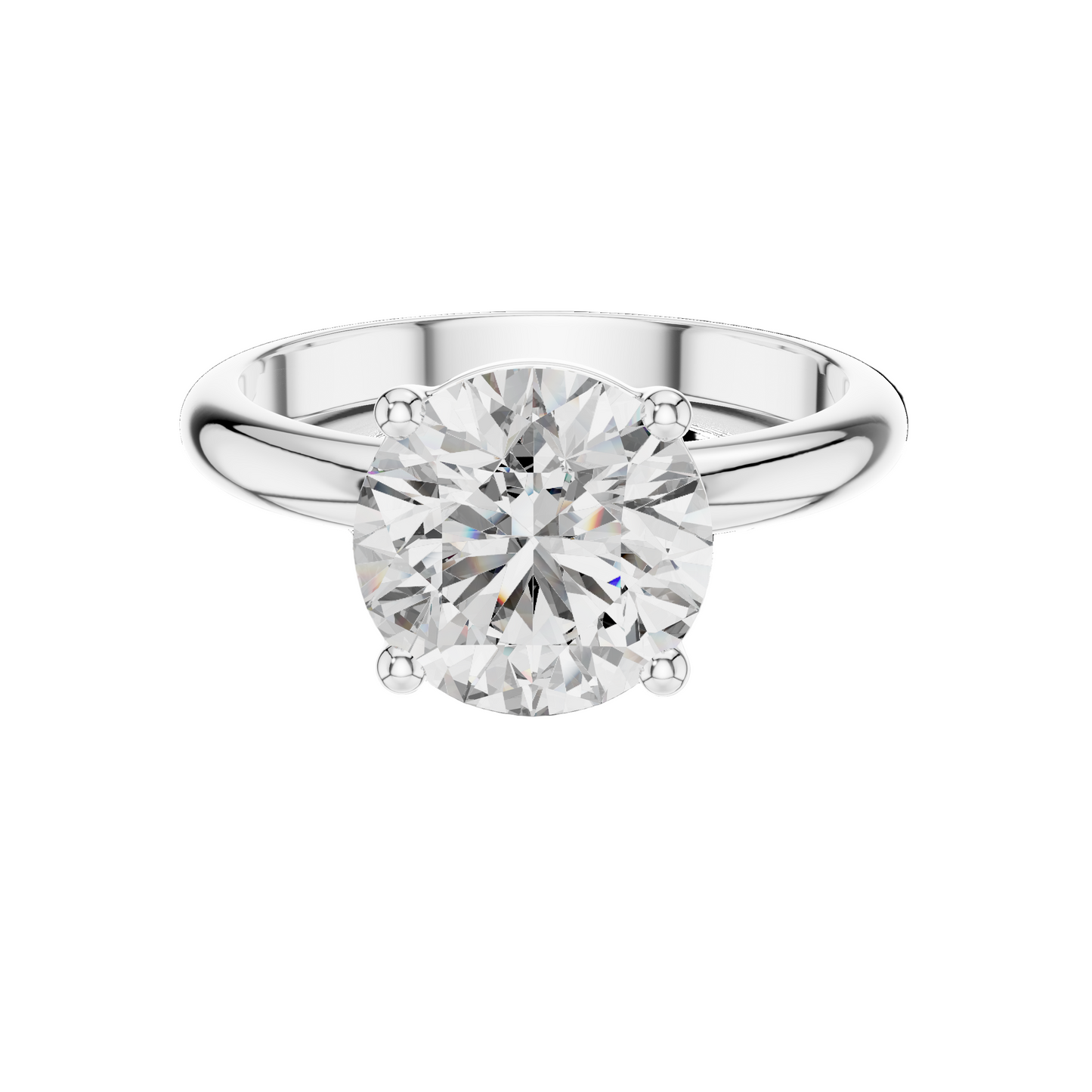 2.5 CT Round Brilliant Cut Lab-Grown Diamond Ring for Women | VVS-VS EF CVD Diamond | 18KT, 14KT, 10KT Gold & 925 Silver | Rose, Yellow, White Gold & Moissanite Options