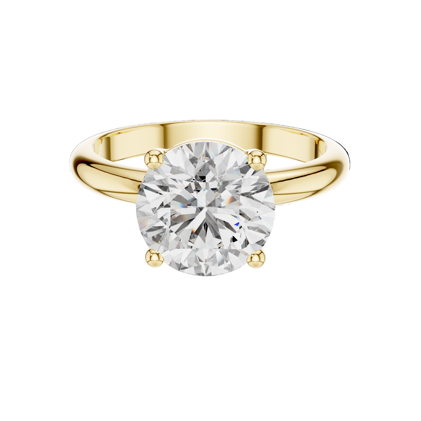 2.5 CT Round Brilliant Cut Lab-Grown Diamond Ring for Women | VVS-VS EF CVD Diamond | 18KT, 14KT, 10KT Gold & 925 Silver | Rose, Yellow, White Gold & Moissanite Options