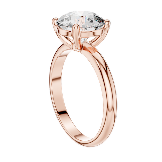 2.5 CT Round Brilliant Cut Lab-Grown Diamond Ring for Women | VVS-VS EF CVD Diamond | 18KT, 14KT, 10KT Gold & 925 Silver | Rose, Yellow, White Gold & Moissanite Options