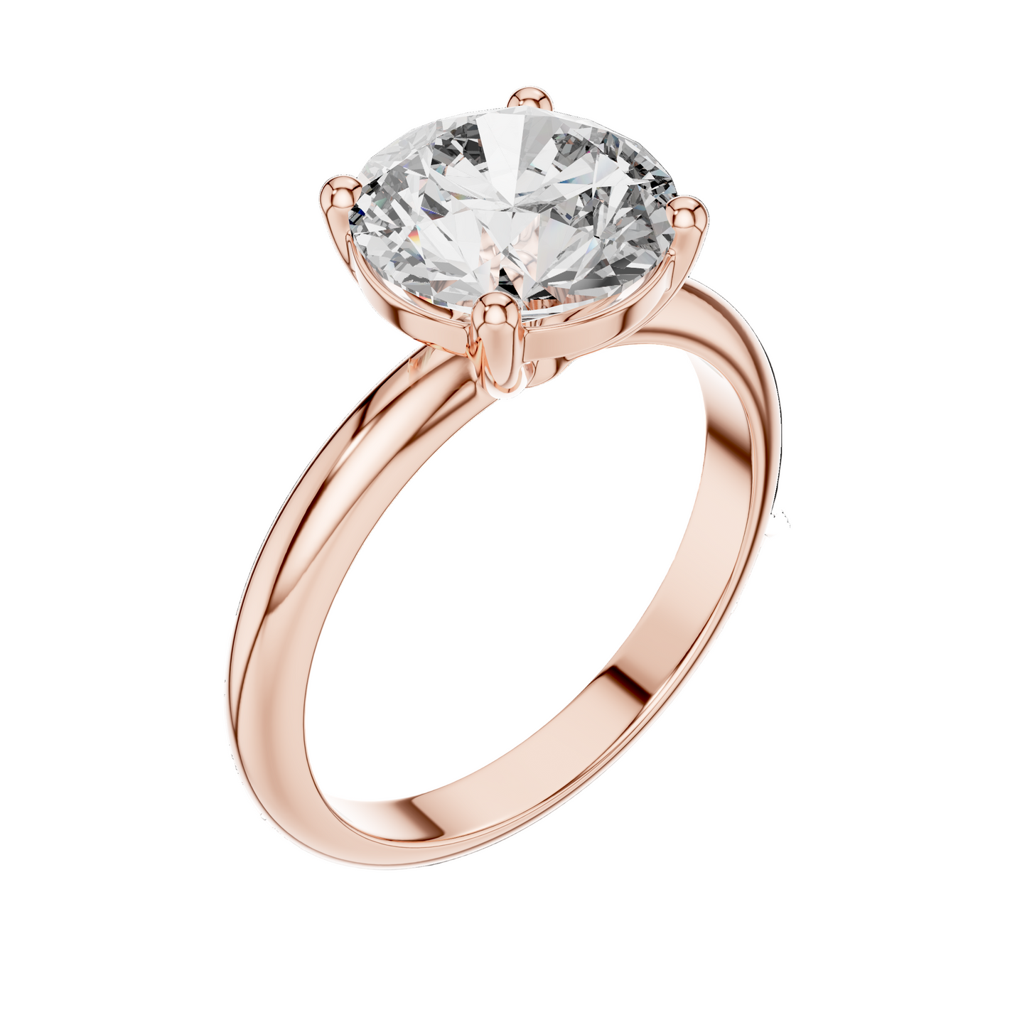 2.5 CT Round Brilliant Cut Lab-Grown Diamond Ring for Women | VVS-VS EF CVD Diamond | 18KT, 14KT, 10KT Gold & 925 Silver | Rose, Yellow, White Gold & Moissanite Options