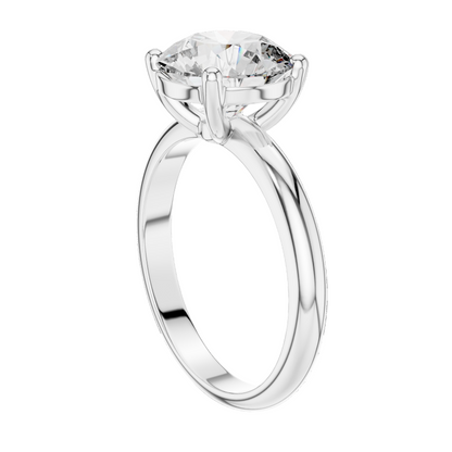 2.5 CT Round Brilliant Cut Lab-Grown Diamond Ring for Women | VVS-VS EF CVD Diamond | 18KT, 14KT, 10KT Gold & 925 Silver | Rose, Yellow, White Gold & Moissanite Options