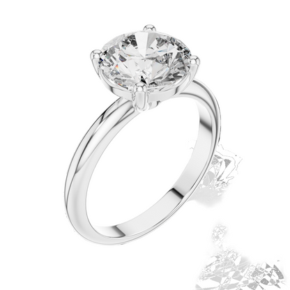 2.5 CT Round Brilliant Cut Lab-Grown Diamond Ring for Women | VVS-VS EF CVD Diamond | 18KT, 14KT, 10KT Gold & 925 Silver | Rose, Yellow, White Gold & Moissanite Options