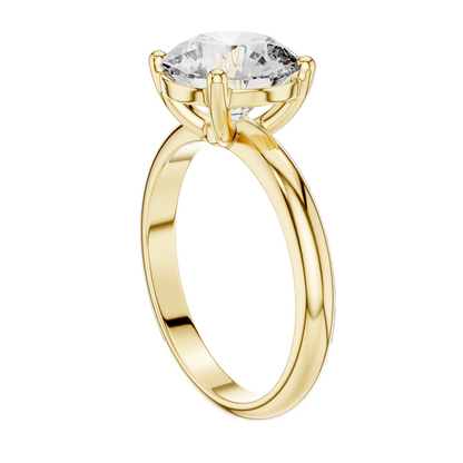 2.5 CT Round Brilliant Cut Lab-Grown Diamond Ring for Women | VVS-VS EF CVD Diamond | 18KT, 14KT, 10KT Gold & 925 Silver | Rose, Yellow, White Gold & Moissanite Options