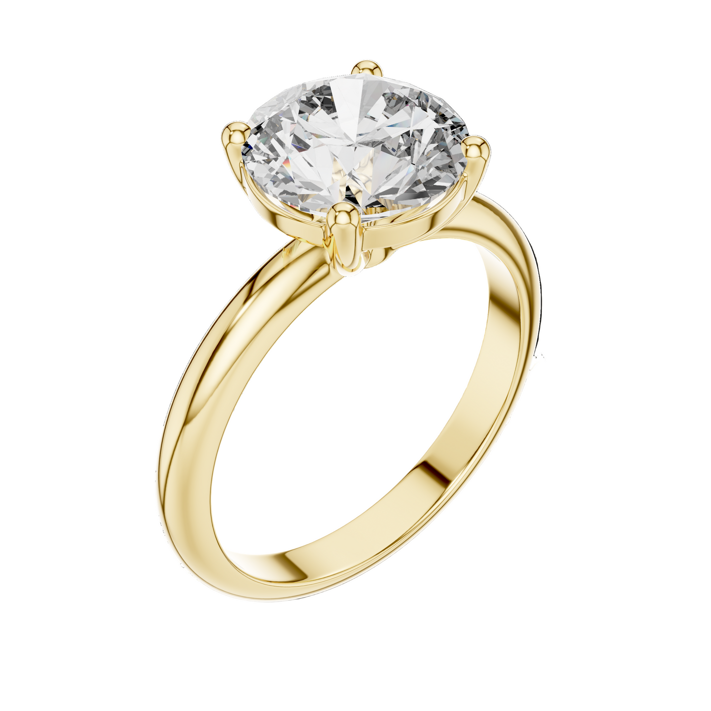 2.5 CT Round Brilliant Cut Lab-Grown Diamond Ring for Women | VVS-VS EF CVD Diamond | 18KT, 14KT, 10KT Gold & 925 Silver | Rose, Yellow, White Gold & Moissanite Options
