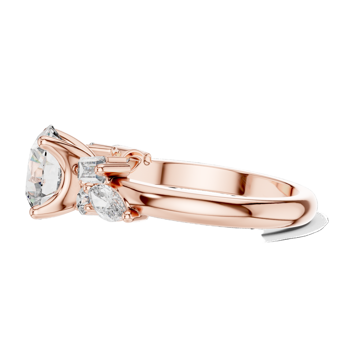 2.786 CT Round Brilliant Lab Diamond Ring for Women | VVS-VS EF CVD Diamonds | Multi-Cut Stones | 18KT, 14KT, 10KT Gold & 925 Silver | Moissanite Option | Rose, Yellow, White Gold