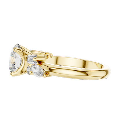 2.786 CT Round Brilliant Lab Diamond Ring for Women | VVS-VS EF CVD Diamonds | Multi-Cut Stones | 18KT, 14KT, 10KT Gold & 925 Silver | Moissanite Option | Rose, Yellow, White Gold