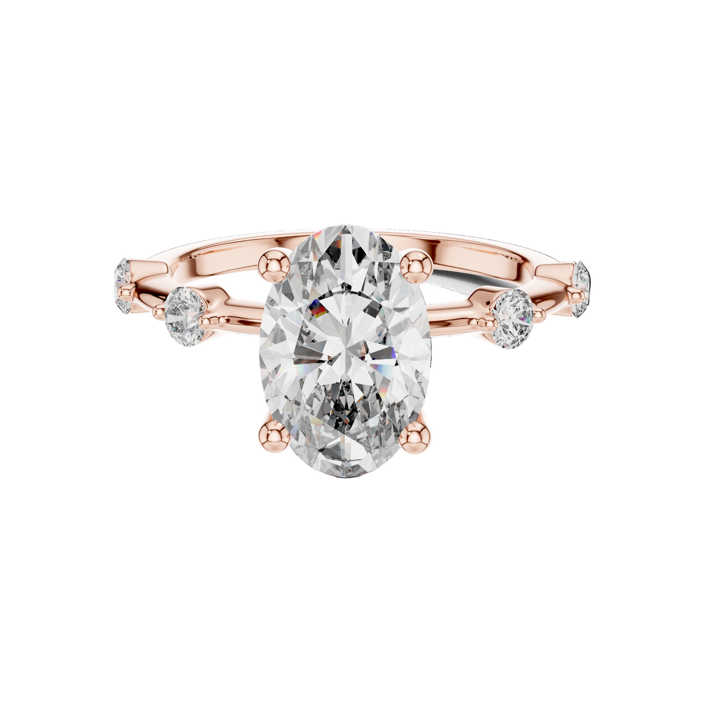2.24 CT Oval Cut Lab-Grown Diamond Ring for Women | VVS-VS EF CVD Diamonds | 18KT, 14KT, 10KT Gold & 925 Silver | Moissanite Options | Rose, Yellow, White Gold