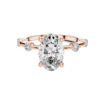 2.24 CT Oval Cut Lab-Grown Diamond Ring for Women | VVS-VS EF CVD Diamonds | 18KT, 14KT, 10KT Gold & 925 Silver | Moissanite Options | Rose, Yellow, White Gold