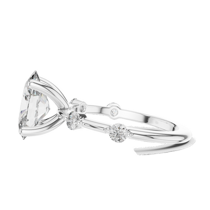 2.24 CT Oval Cut Lab-Grown Diamond Ring for Women | VVS-VS EF CVD Diamonds | 18KT, 14KT, 10KT Gold & 925 Silver | Moissanite Options | Rose, Yellow, White Gold