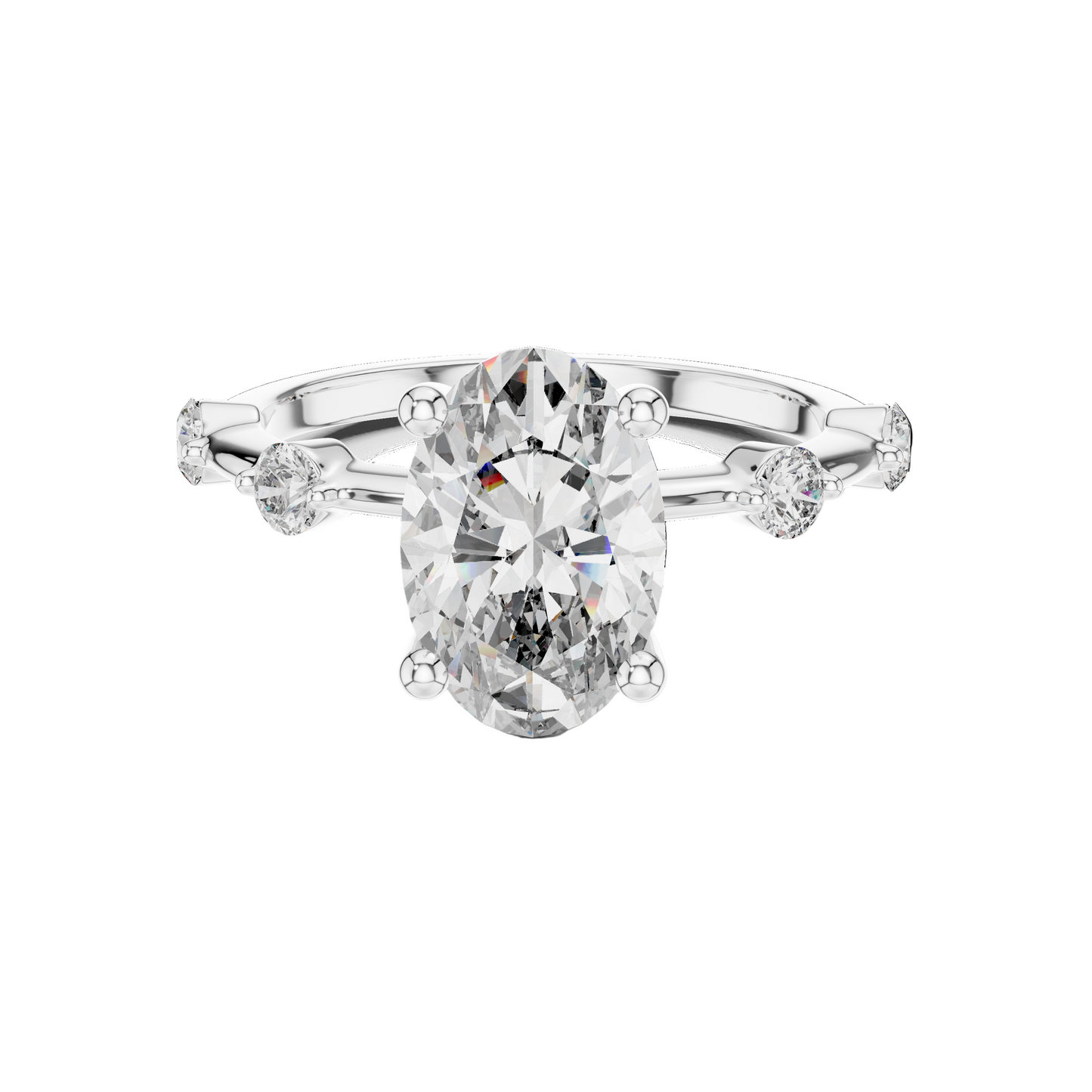 2.24 CT Oval Cut Lab-Grown Diamond Ring for Women | VVS-VS EF CVD Diamonds | 18KT, 14KT, 10KT Gold & 925 Silver | Moissanite Options | Rose, Yellow, White Gold