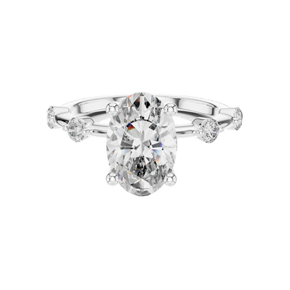 2.24 CT Oval Cut Lab-Grown Diamond Ring for Women | VVS-VS EF CVD Diamonds | 18KT, 14KT, 10KT Gold & 925 Silver | Moissanite Options | Rose, Yellow, White Gold