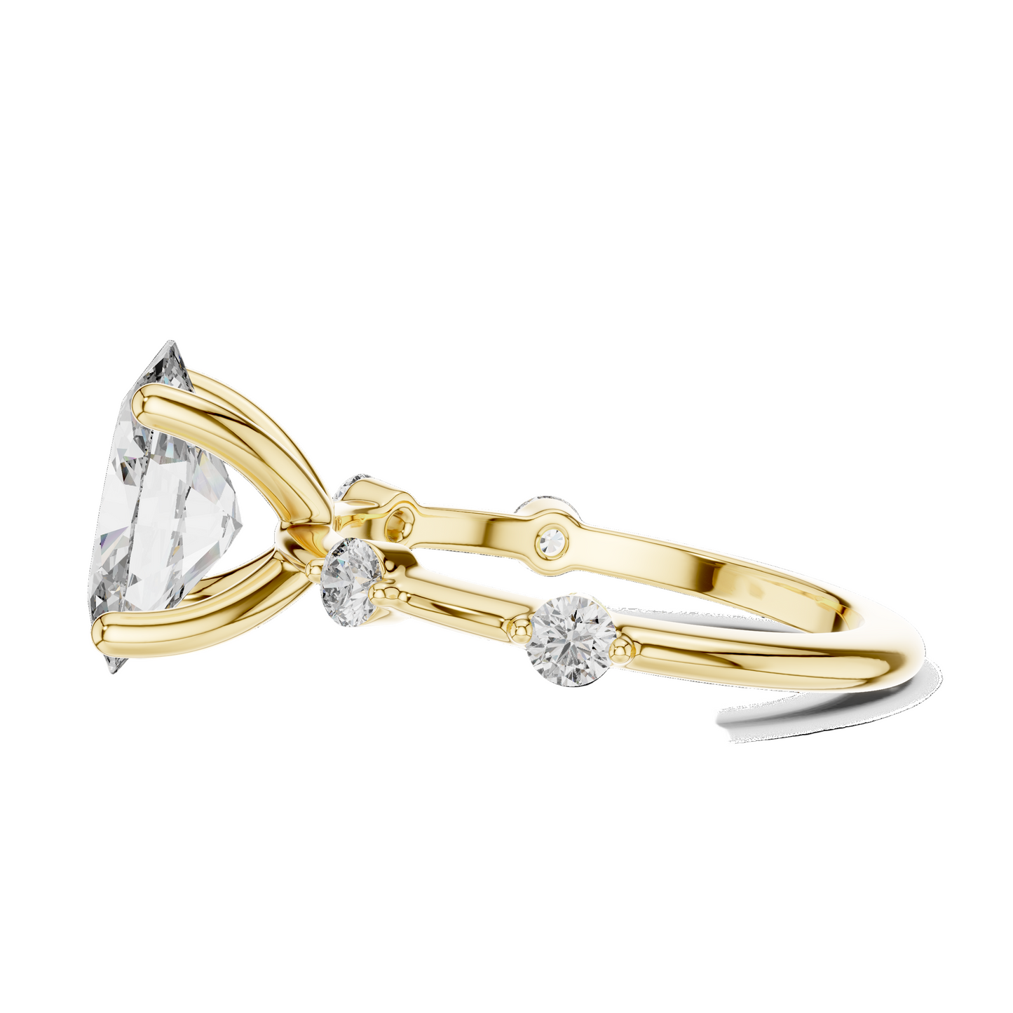 2.24 CT Oval Cut Lab-Grown Diamond Ring for Women | VVS-VS EF CVD Diamonds | 18KT, 14KT, 10KT Gold & 925 Silver | Moissanite Options | Rose, Yellow, White Gold