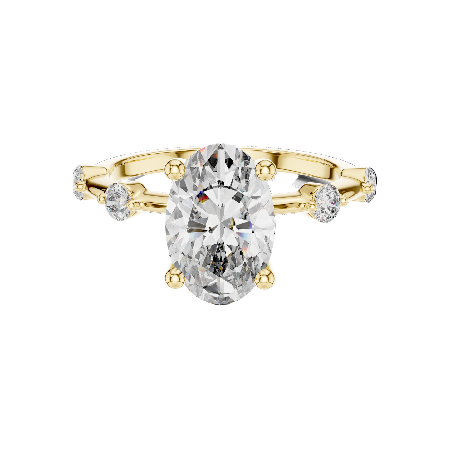 2.24 CT Oval Cut Lab-Grown Diamond Ring for Women | VVS-VS EF CVD Diamonds | 18KT, 14KT, 10KT Gold & 925 Silver | Moissanite Options | Rose, Yellow, White Gold