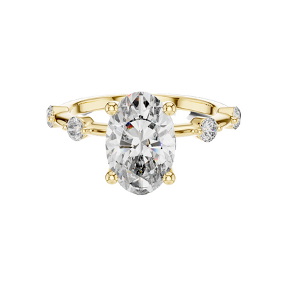 2.24 CT Oval Cut Lab-Grown Diamond Ring for Women | VVS-VS EF CVD Diamonds | 18KT, 14KT, 10KT Gold & 925 Silver | Moissanite Options | Rose, Yellow, White Gold