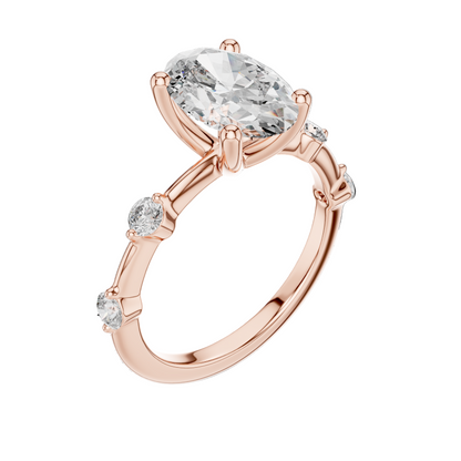 2.24 CT Oval Cut Lab-Grown Diamond Ring for Women | VVS-VS EF CVD Diamonds | 18KT, 14KT, 10KT Gold & 925 Silver | Moissanite Options | Rose, Yellow, White Gold