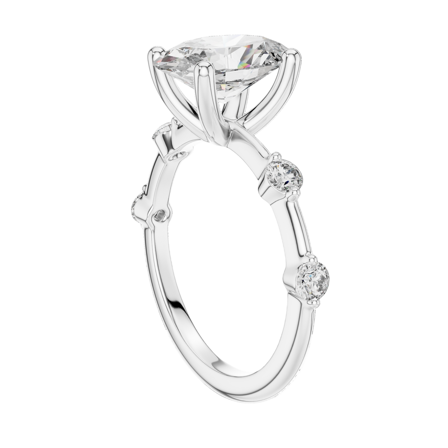 2.24 CT Oval Cut Lab-Grown Diamond Ring for Women | VVS-VS EF CVD Diamonds | 18KT, 14KT, 10KT Gold & 925 Silver | Moissanite Options | Rose, Yellow, White Gold