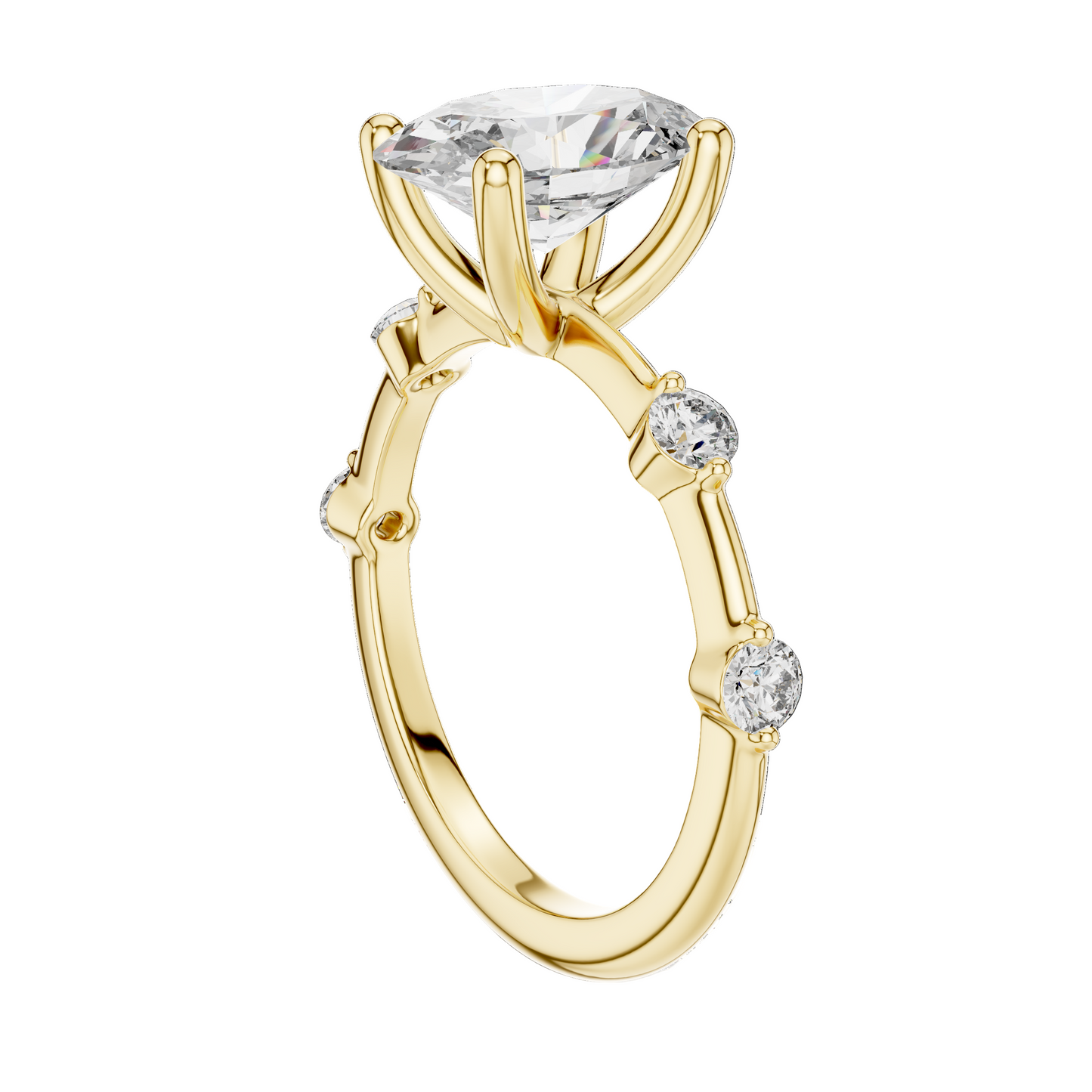 2.24 CT Oval Cut Lab-Grown Diamond Ring for Women | VVS-VS EF CVD Diamonds | 18KT, 14KT, 10KT Gold & 925 Silver | Moissanite Options | Rose, Yellow, White Gold
