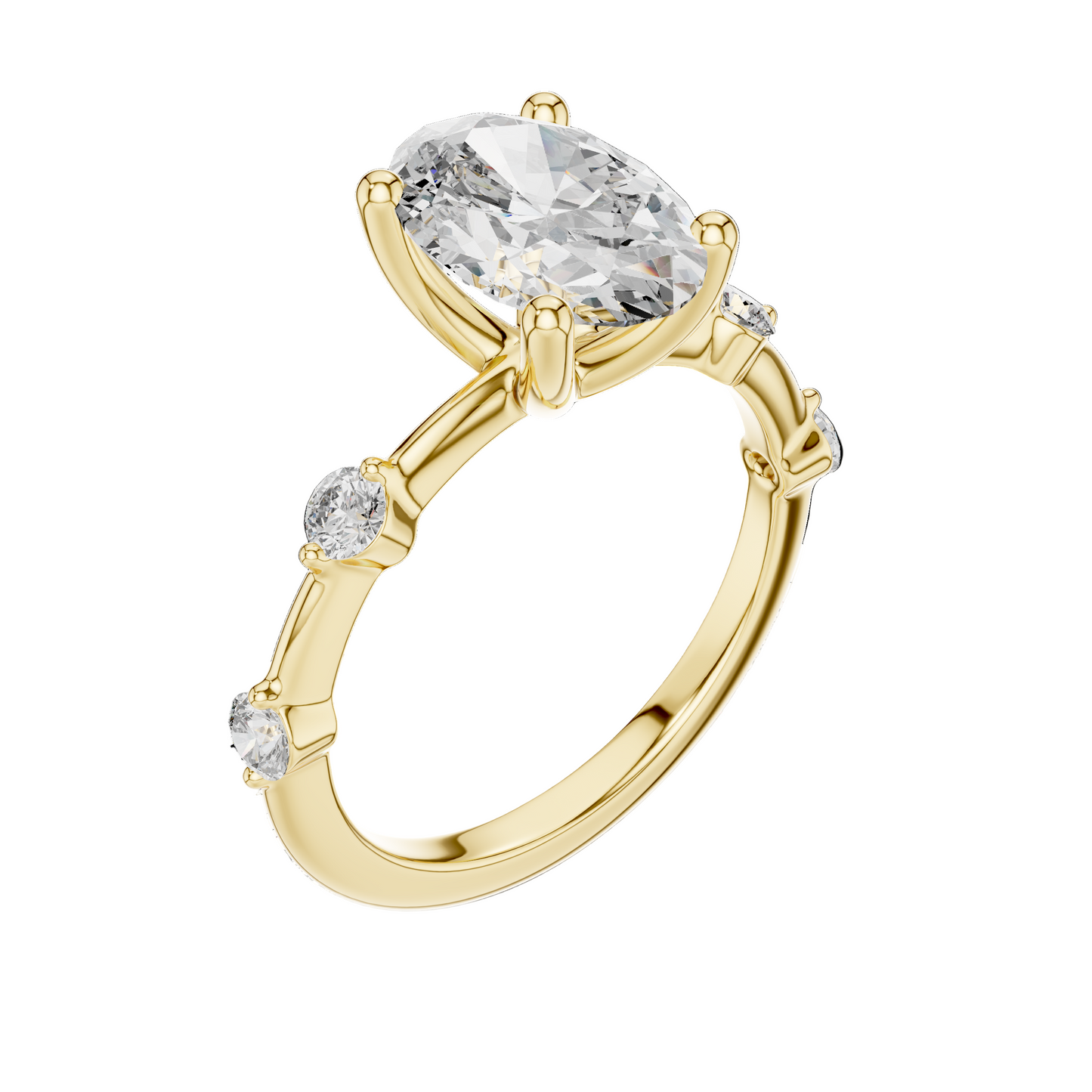 2.24 CT Oval Cut Lab-Grown Diamond Ring for Women | VVS-VS EF CVD Diamonds | 18KT, 14KT, 10KT Gold & 925 Silver | Moissanite Options | Rose, Yellow, White Gold