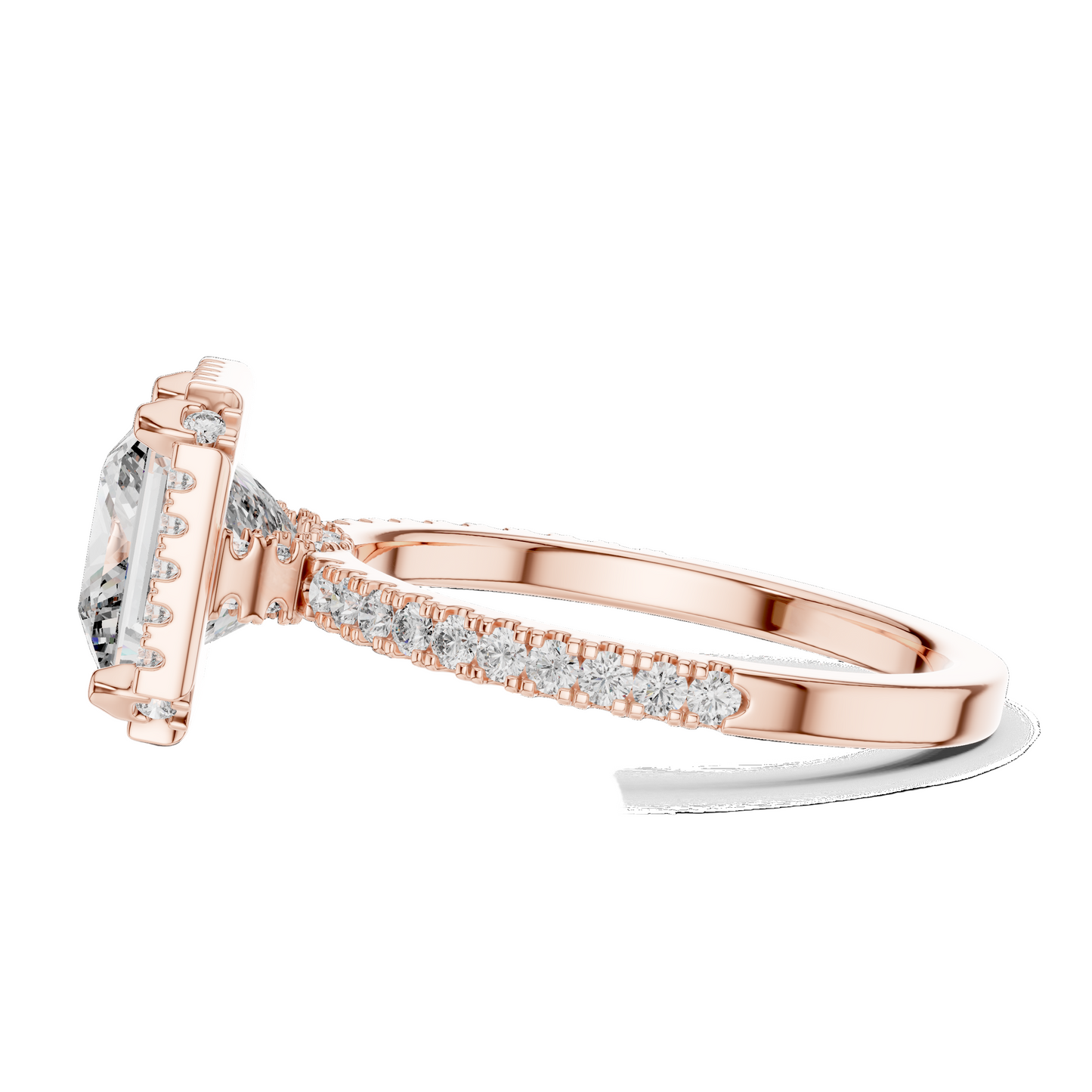 2.93 CT Princess Cut Lab Diamond Engagement Ring | VVS-VS EF Clarity | 18KT, 14KT, 10KT Gold & 925 Silver | Rose, Yellow, White Gold & Moissanite Options