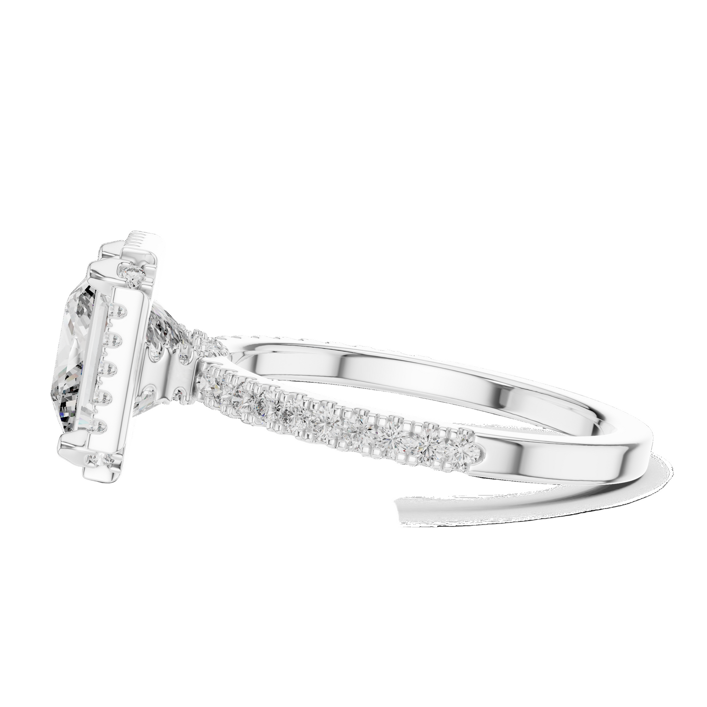 2.93 CT Princess Cut Lab Diamond Engagement Ring | VVS-VS EF Clarity | 18KT, 14KT, 10KT Gold & 925 Silver | Rose, Yellow, White Gold & Moissanite Options