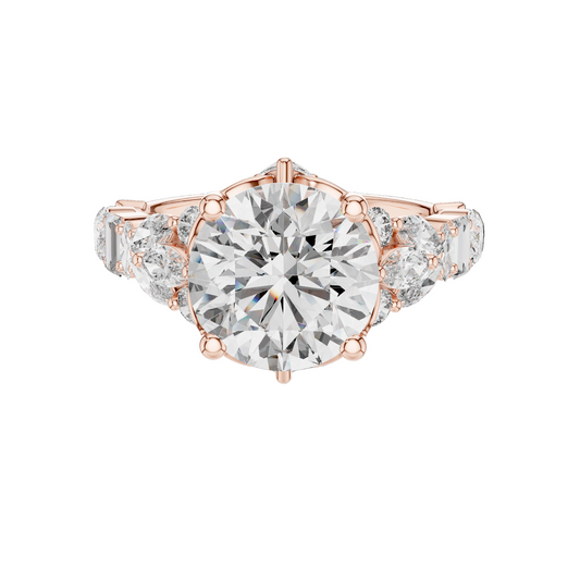 4.044 CT Lab Diamond Solitaire Ring for Women | VVS-VS EF Clarity | 18KT, 14KT, 10KT Gold & 925 Silver | Rose, Yellow, White Gold & Moissanite Options